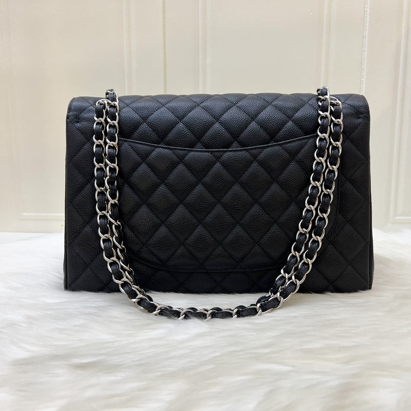 Chanel Maxi Classic Flap DF in Black Caviar and SHW