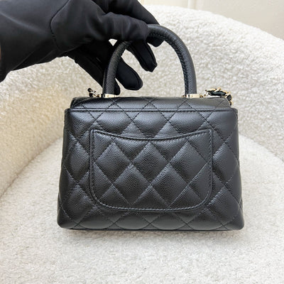 Chanel Micro Coco Handle Flap Bag in Black Caviar and LGHW (AP4244)