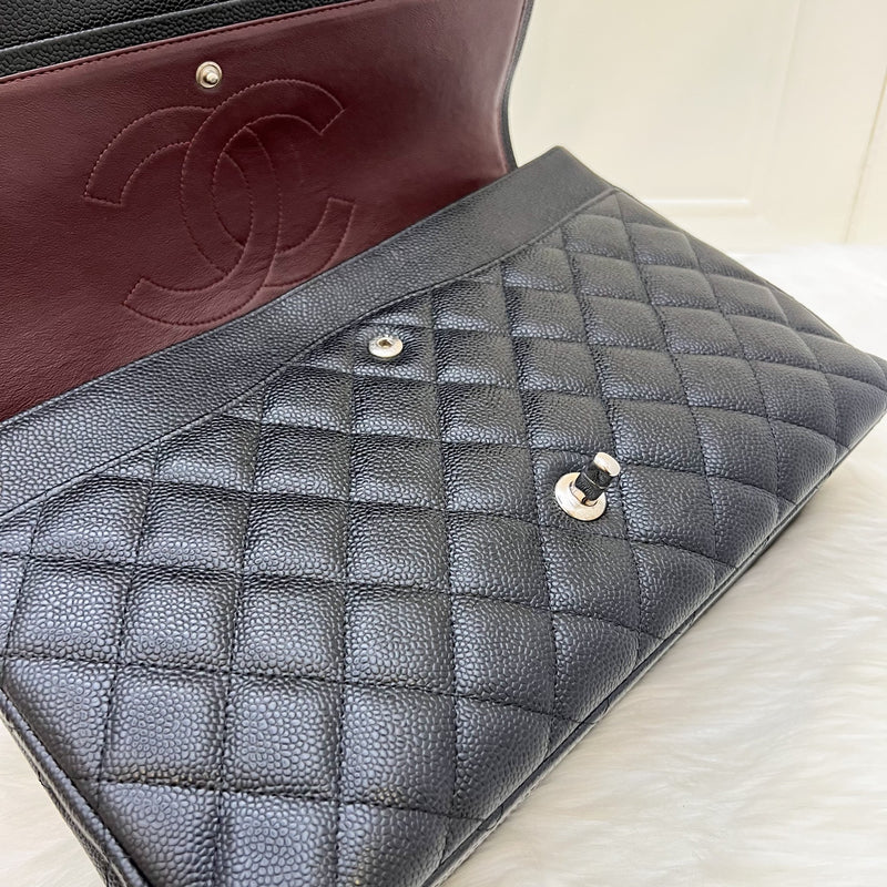 Chanel Maxi Classic Flap DF in Black Caviar and SHW