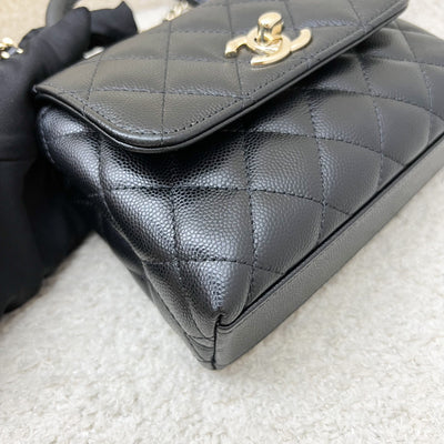 Chanel Micro Coco Handle Flap Bag in Black Caviar and LGHW (AP4244)