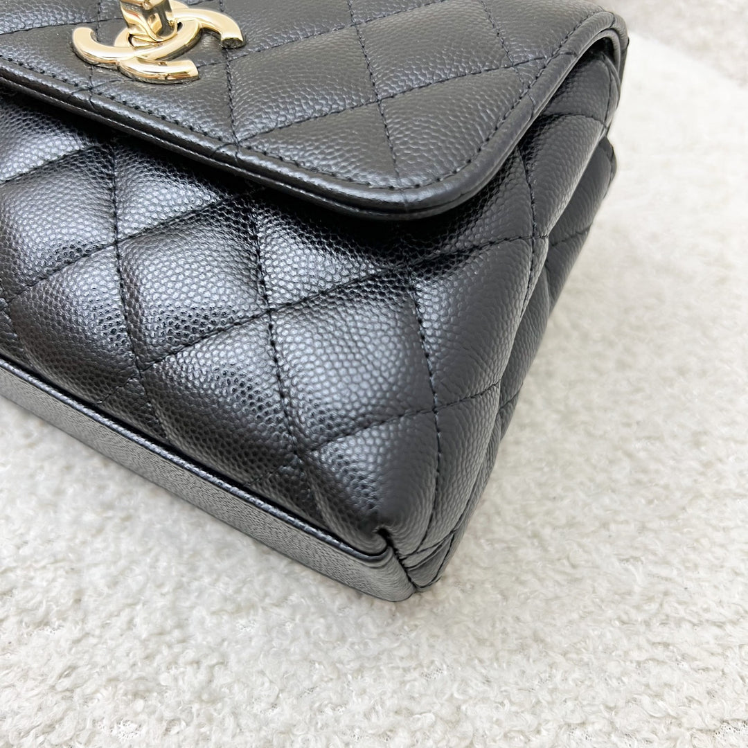 Chanel Micro Coco Handle Flap Bag in Black Caviar and LGHW (AP4244