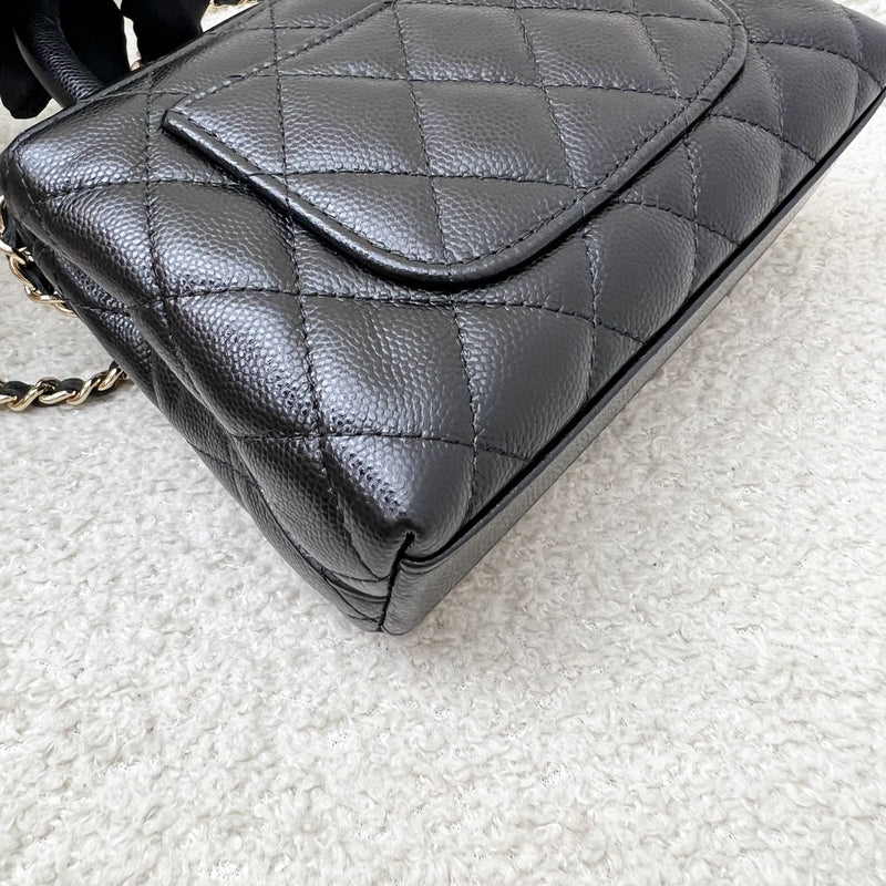 Chanel Micro Coco Handle Flap Bag in Black Caviar and LGHW (AP4244)