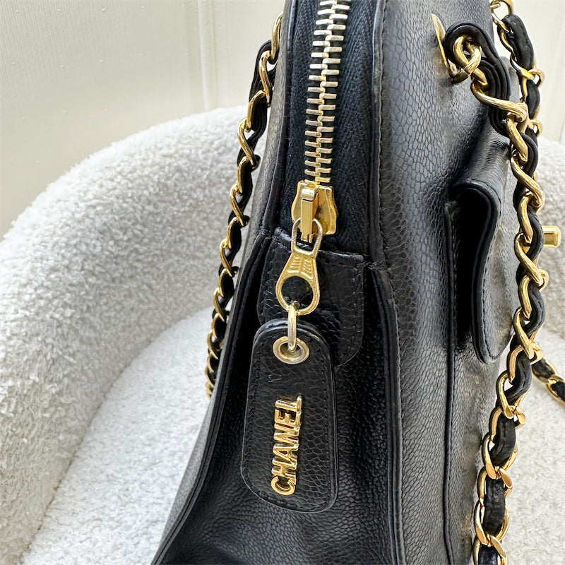 Chanel Vintage Shoulder Bag in Black Caviar and 24K GHW