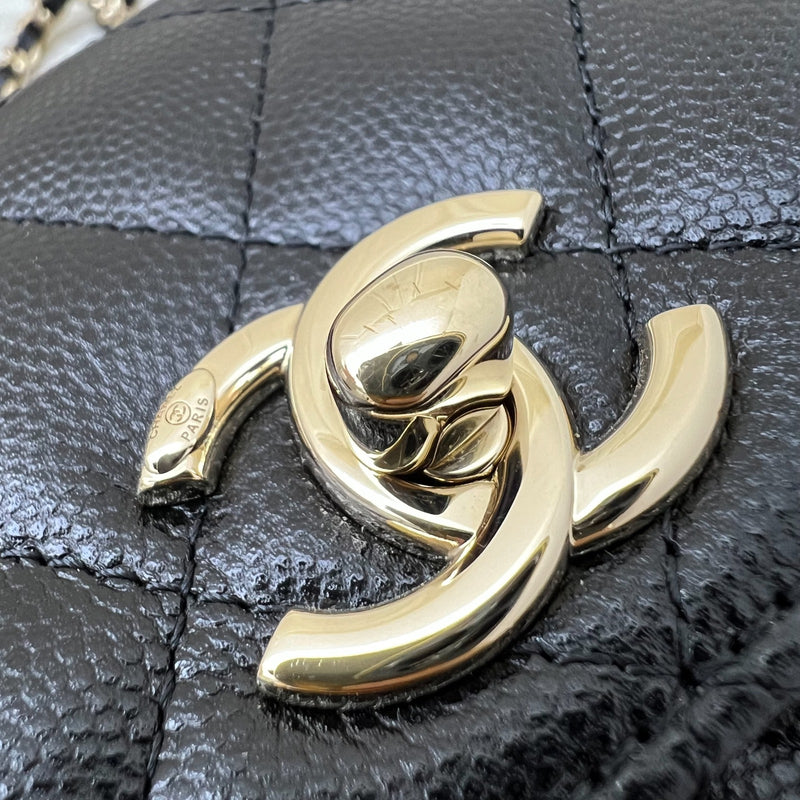 Chanel Micro Coco Handle Flap Bag in Black Caviar and LGHW (AP4244)