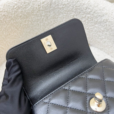 Chanel Micro Coco Handle Flap Bag in Black Caviar and LGHW (AP4244)