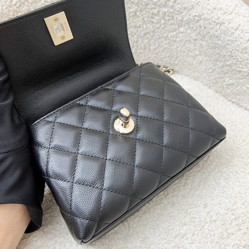 Chanel Micro Coco Handle Flap Bag in Black Caviar and LGHW (AP4244)
