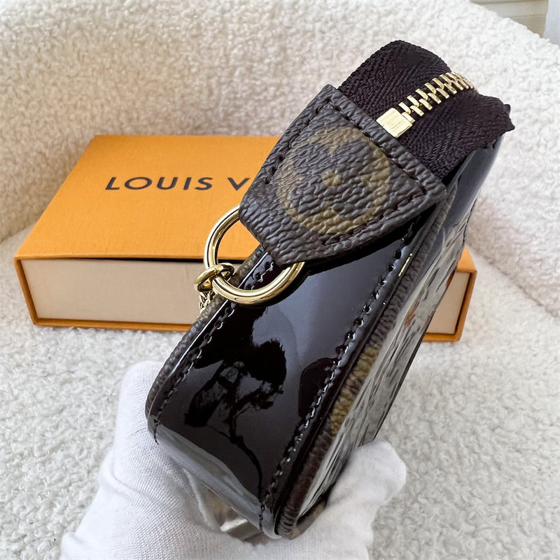 LV Mini Pochette Accessoires in Amarante Maroon Vernis Leather GHW
