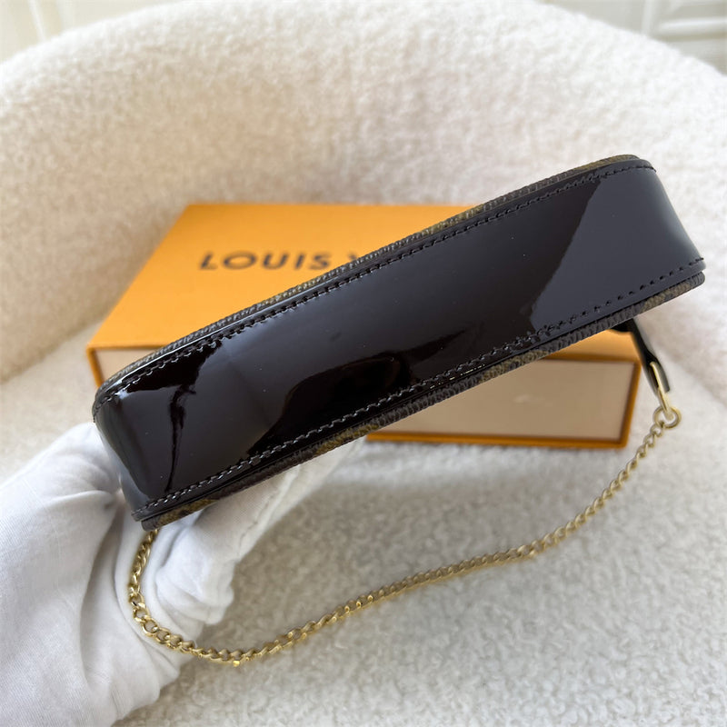 LV Mini Pochette Accessoires in Amarante Maroon Vernis Leather GHW