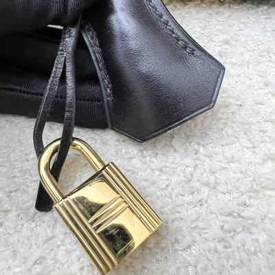 Hermes Vintage Kelly 28 Sellier in Black Noir Box Leather and GHW