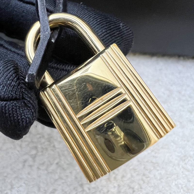 Hermes Vintage Kelly 28 Sellier in Black Noir Box Leather and GHW