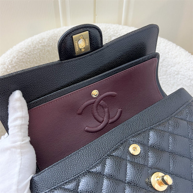 Chanel Small Classic Flap CF in Black Caviar GHW