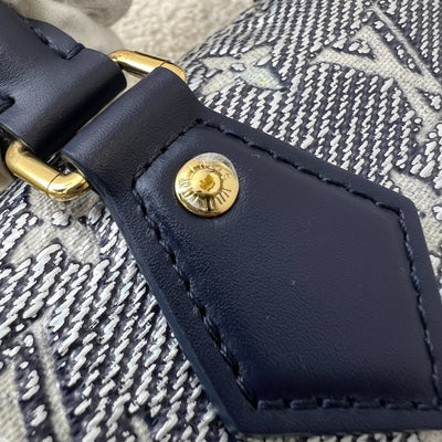 LV Limited Edition Speedy 20 Bag in Blue Monoglam Coated Canvas and GHW