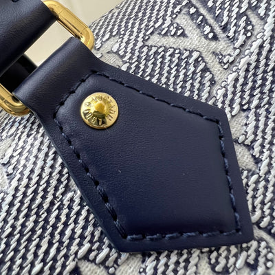 LV Limited Edition Speedy 20 Bag in Blue Monoglam Coated Canvas and GHW