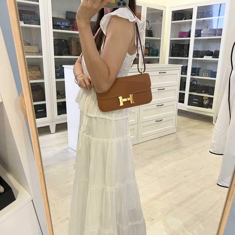 [Like New - Local Set - Apr 2025] Hermes Constance Elan Bag in Gold Epsom Leather and GHW