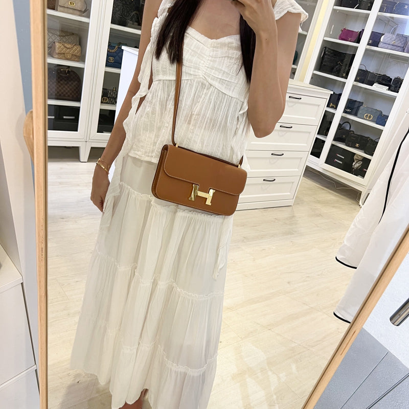 [Like New - Local Set - Apr 2025] Hermes Constance Elan Bag in Gold Epsom Leather and GHW