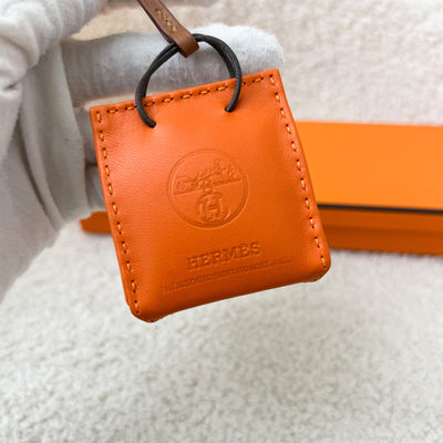 Hermes Paper Bag Charm in Orange Leather