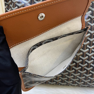[Local Set - July 2025] Goyard Boheme PM Hobo Bag in in Black Signature Goyardine Canvas and Brown Trim