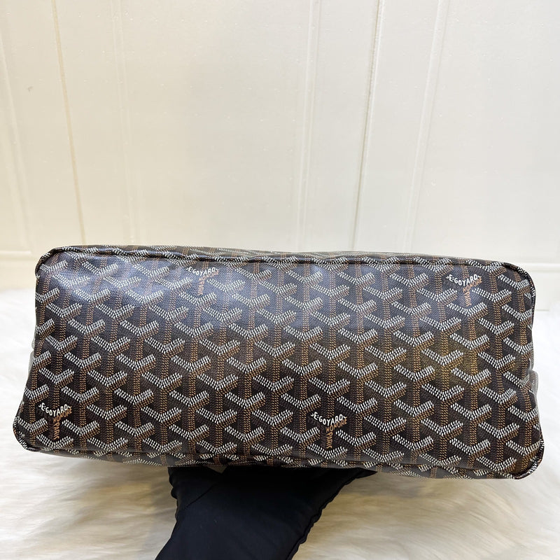 [Local Set - July 2025] Goyard Boheme PM Hobo Bag in in Black Signature Goyardine Canvas and Brown Trim
