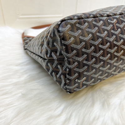 [Local Set - July 2025] Goyard Boheme PM Hobo Bag in in Black Signature Goyardine Canvas and Brown Trim
