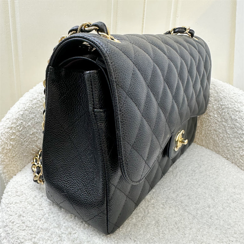 Chanel Jumbo Classic Flap DF in Black Caviar and GHW