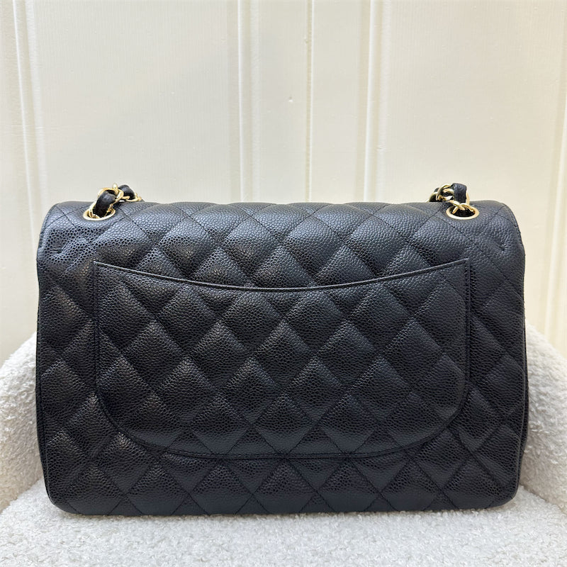 Chanel Jumbo Classic Flap DF in Black Caviar and GHW