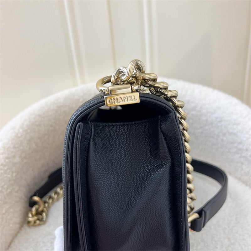 Chanel Medium 25cm Boy Flap in Black Caviar Shiny GHW