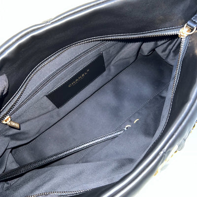 [Brand New - Oct 2025] Chanel 25K Shoulder Shopping Bag in Black Lambskin and AGHW