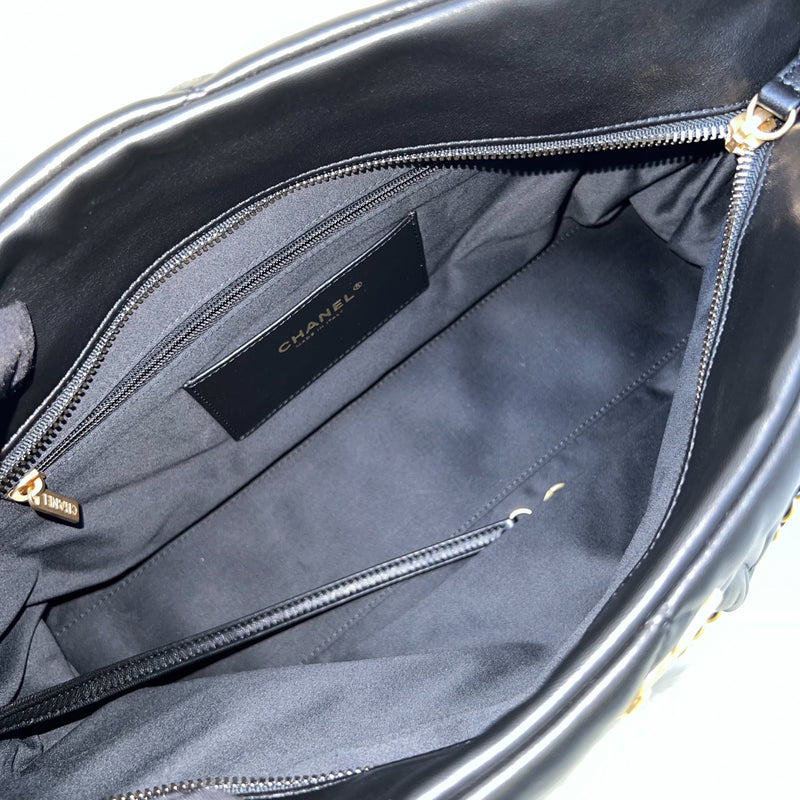 [Brand New - Oct 2025] Chanel 25K Shoulder Shopping Bag in Black Lambskin and AGHW