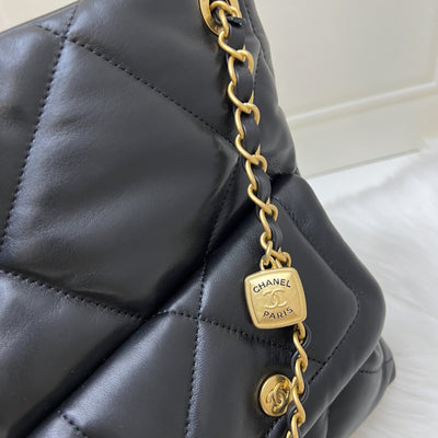 [Brand New - Oct 2025] Chanel 25K Shoulder Shopping Bag in Black Lambskin and AGHW