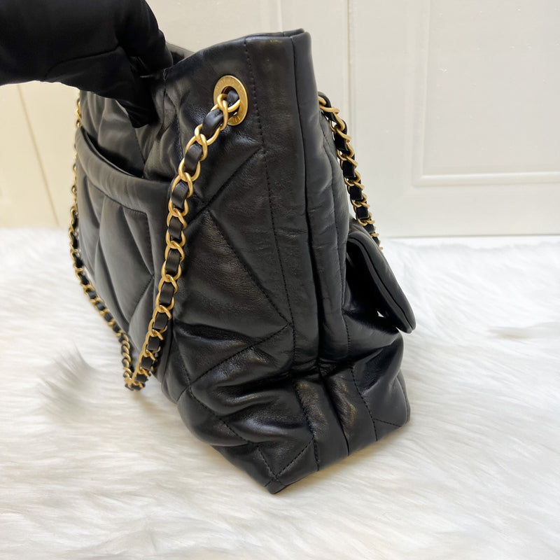 [Brand New - Oct 2025] Chanel 25K Shoulder Shopping Bag in Black Lambskin and AGHW