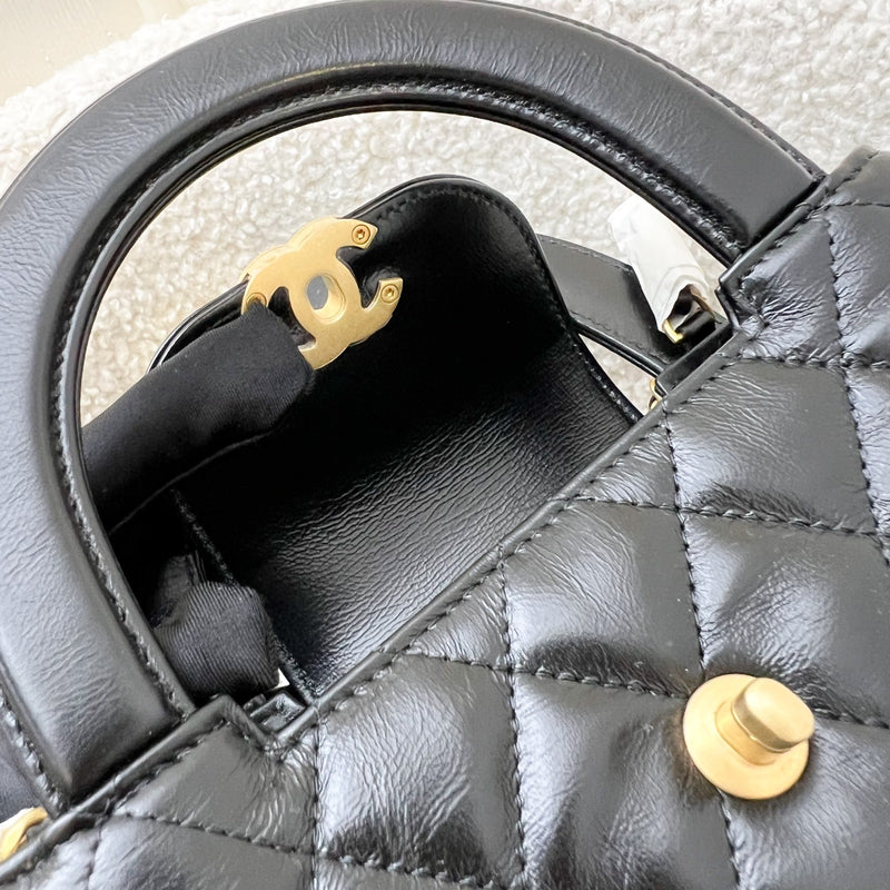 [Brand New - Nov 2024] Chanel Mini / Small Kelly Bag in 25C Black Shiny Distressed Calfskin and AGHW (Model: AS4416)