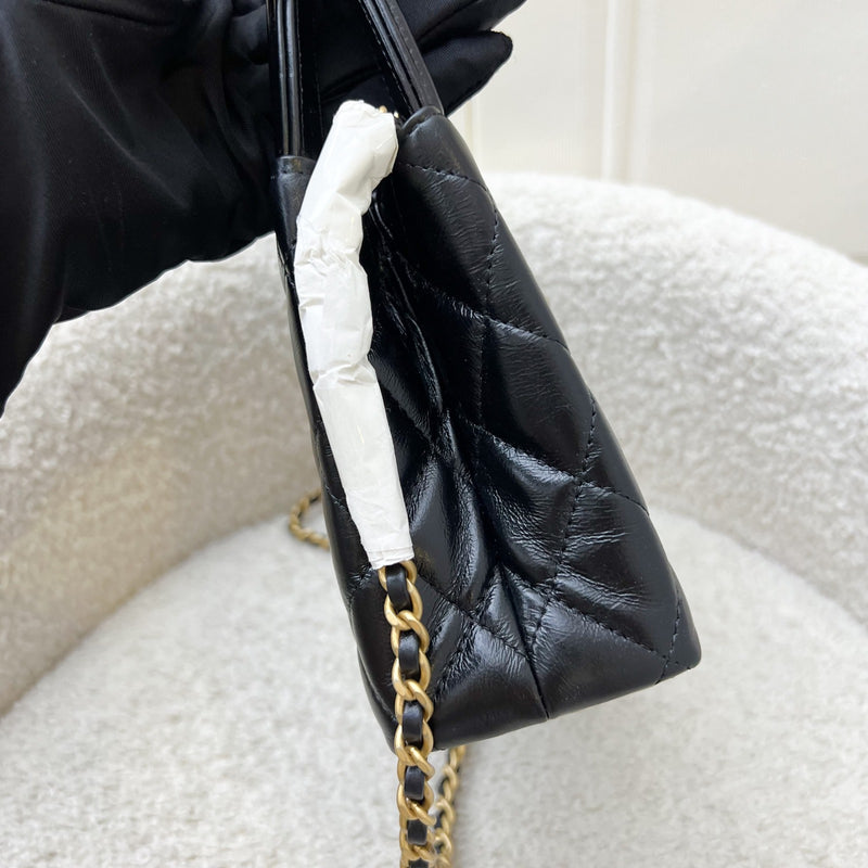 [Brand New - Nov 2024] Chanel Mini / Small Kelly Bag in 25C Black Shiny Distressed Calfskin and AGHW (Model: AS4416)