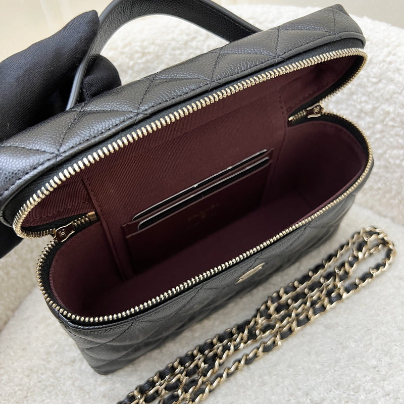 [Brand New - Sep 2025] Chanel 25B Vanity / Clutch with Chain (LP Style Bag) in Black Caviar and LGHW (Model: AP4385)