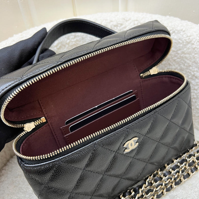 [Brand New - Sep 2025] Chanel 25B Vanity / Clutch with Chain (LP Style Bag) in Black Caviar and LGHW (Model: AP4385)