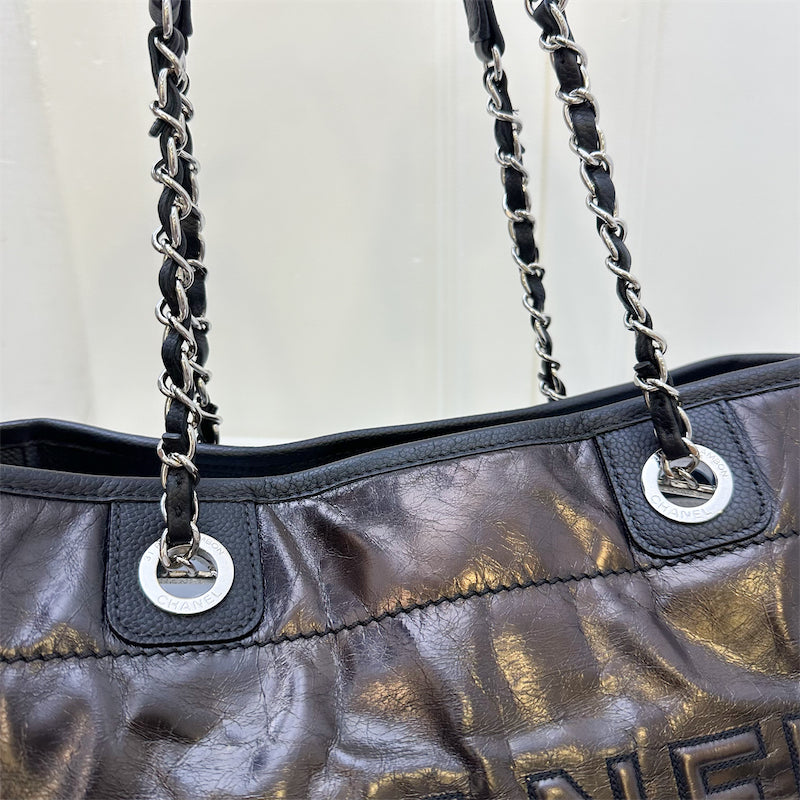 Chanel Deauville Medium Tote in Black Shiny Calfskin and SHW