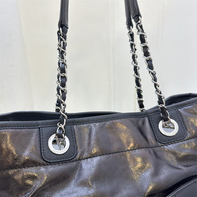 Chanel Deauville Medium Tote in Black Shiny Calfskin and SHW