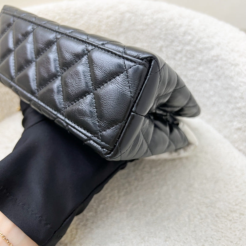 [Brand New - Nov 2024] Chanel Mini / Small Kelly Bag in 25C Black Shiny Distressed Calfskin and AGHW (Model: AS4416)