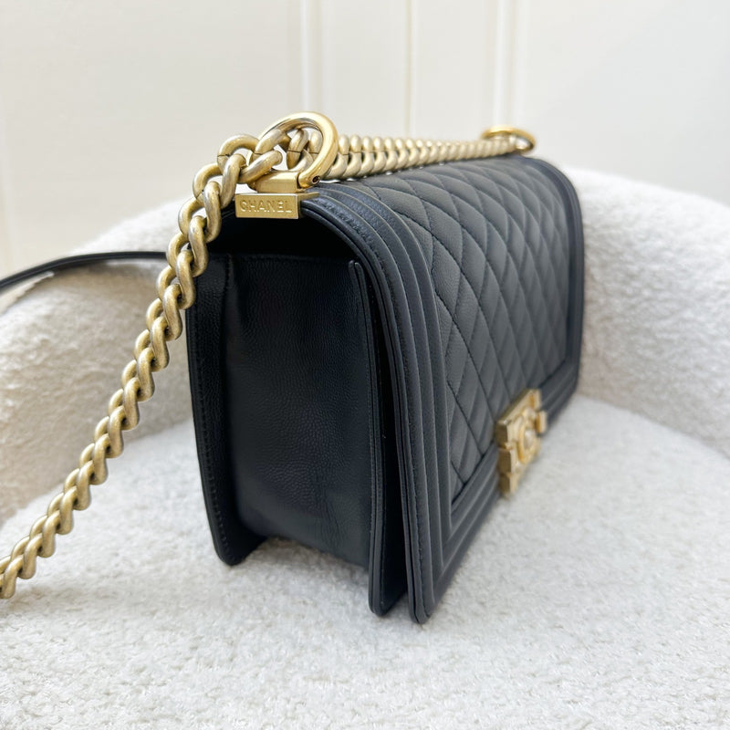 Chanel Medium 25cm Boy Flap in Black Caviar and AGHW