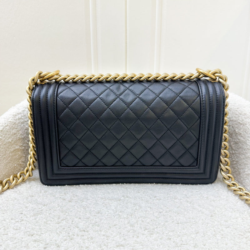 Chanel Medium 25cm Boy Flap in Black Caviar and AGHW