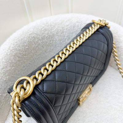 Chanel Medium 25cm Boy Flap in Black Caviar and AGHW