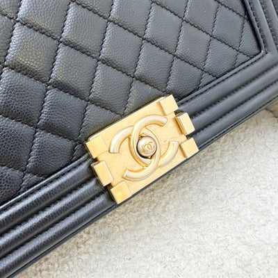 Chanel Medium 25cm Boy Flap in Black Caviar and AGHW