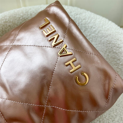 Chanel Mini 22 Hobo in 23S Rose Gold Calfskin and RGHW