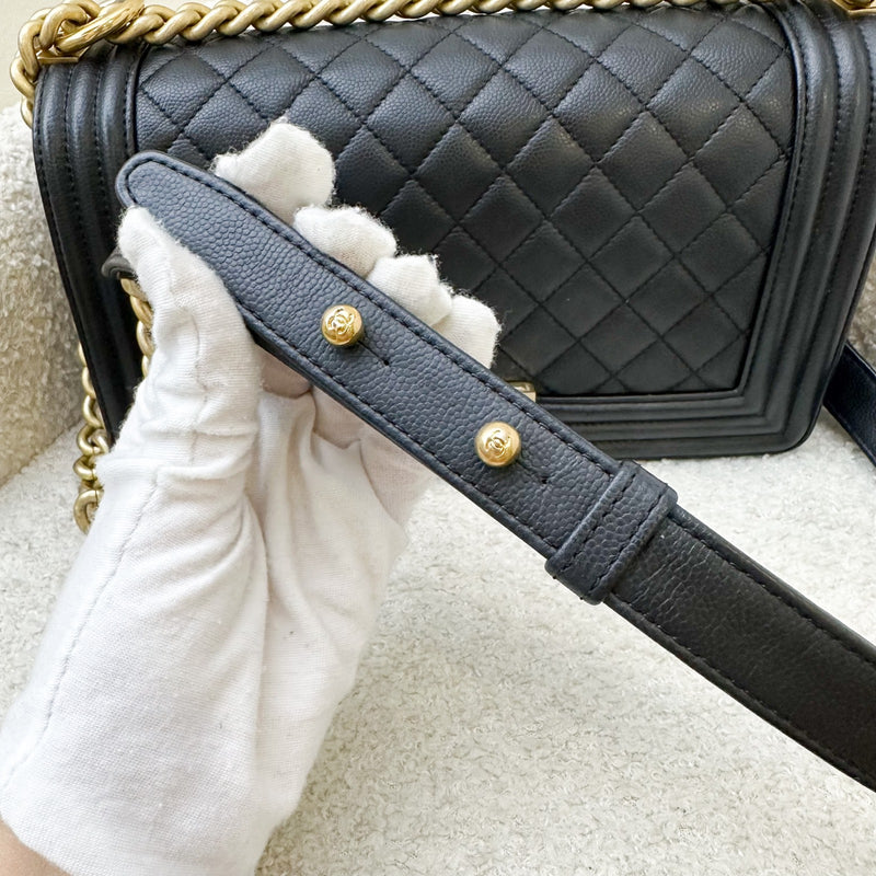 Chanel Medium 25cm Boy Flap in Black Caviar and AGHW