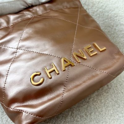 Chanel Mini 22 Hobo in 23S Rose Gold Calfskin and RGHW