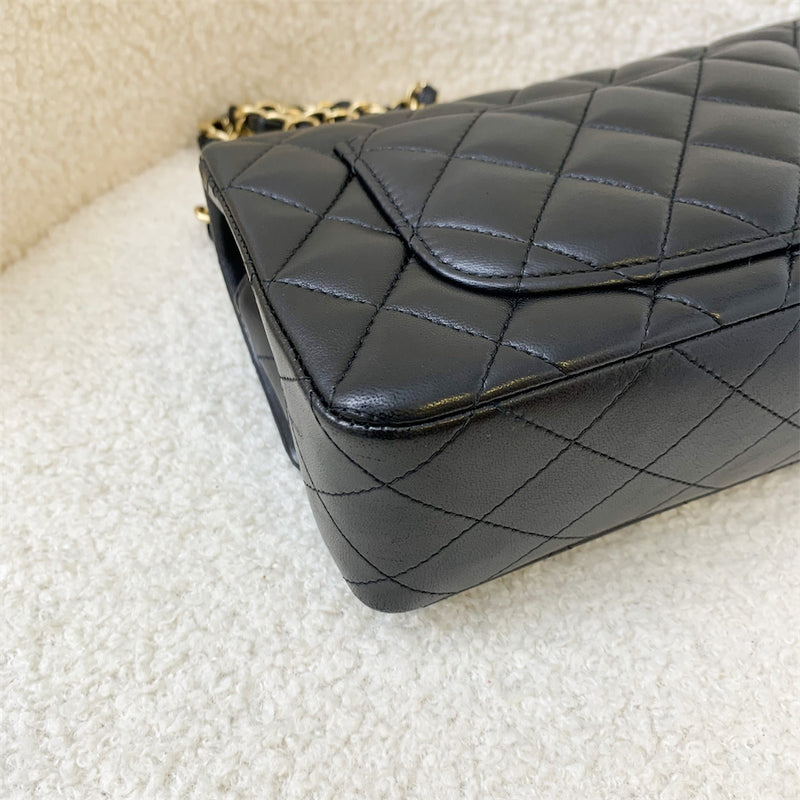 Chanel Mini Rectangle Classic Flap in Black Lambskin and AGHW