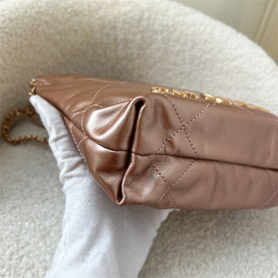 Chanel Mini 22 Hobo in 23S Rose Gold Calfskin and RGHW