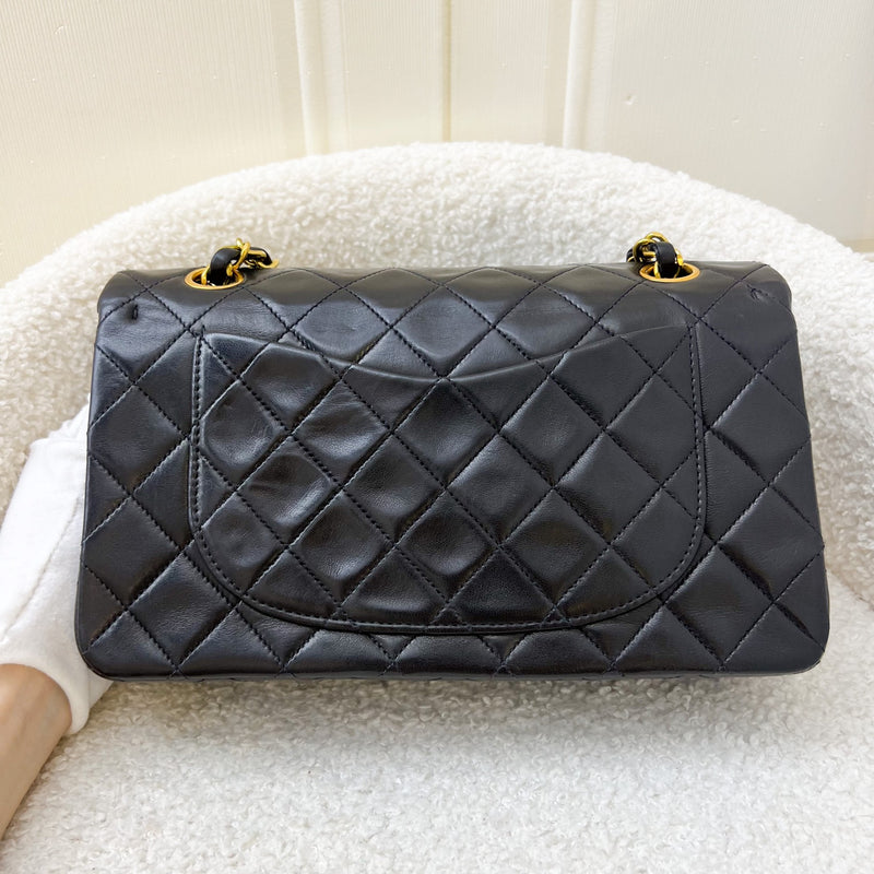 Chanel Vintage Small Classic Flap CF in Black Lambskin ands 24K GHW