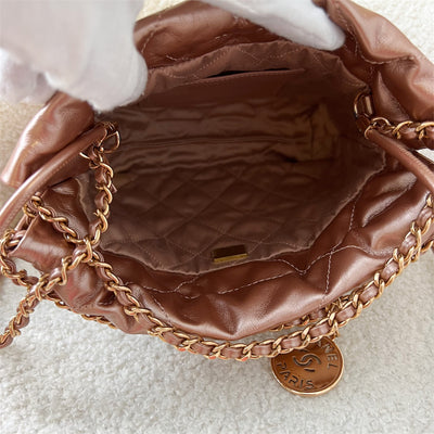 Chanel Mini 22 Hobo in 23S Rose Gold Calfskin and RGHW