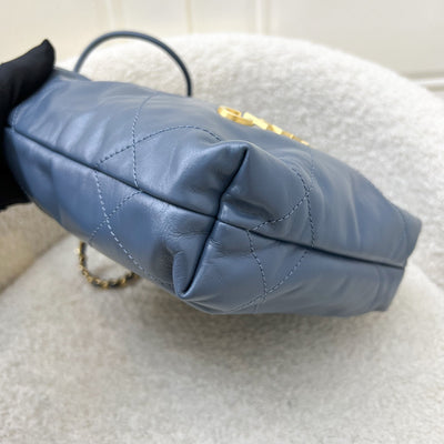 Chanel 22 Mini Hobo Bag in Blue Calfskin and AGHW