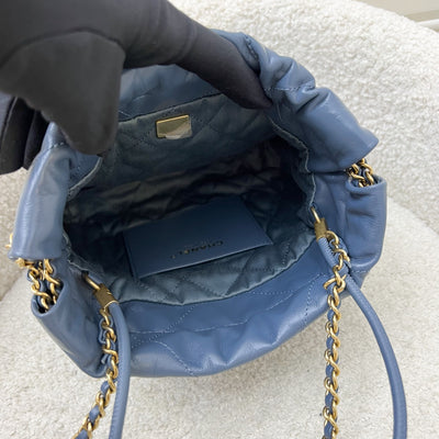 Chanel 22 Mini Hobo Bag in Blue Calfskin and AGHW